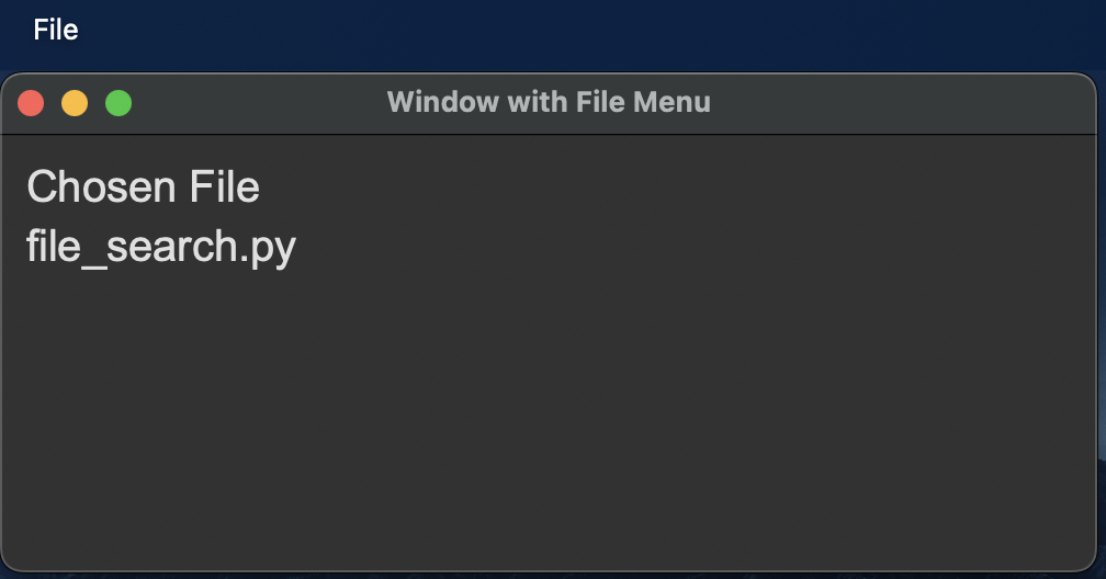 Screenshot of a GUI with a file menu