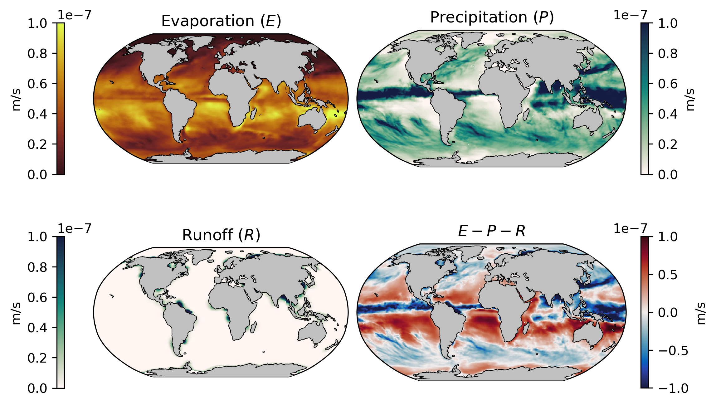 ECCO Evaporation, Precipitation, and Runoff