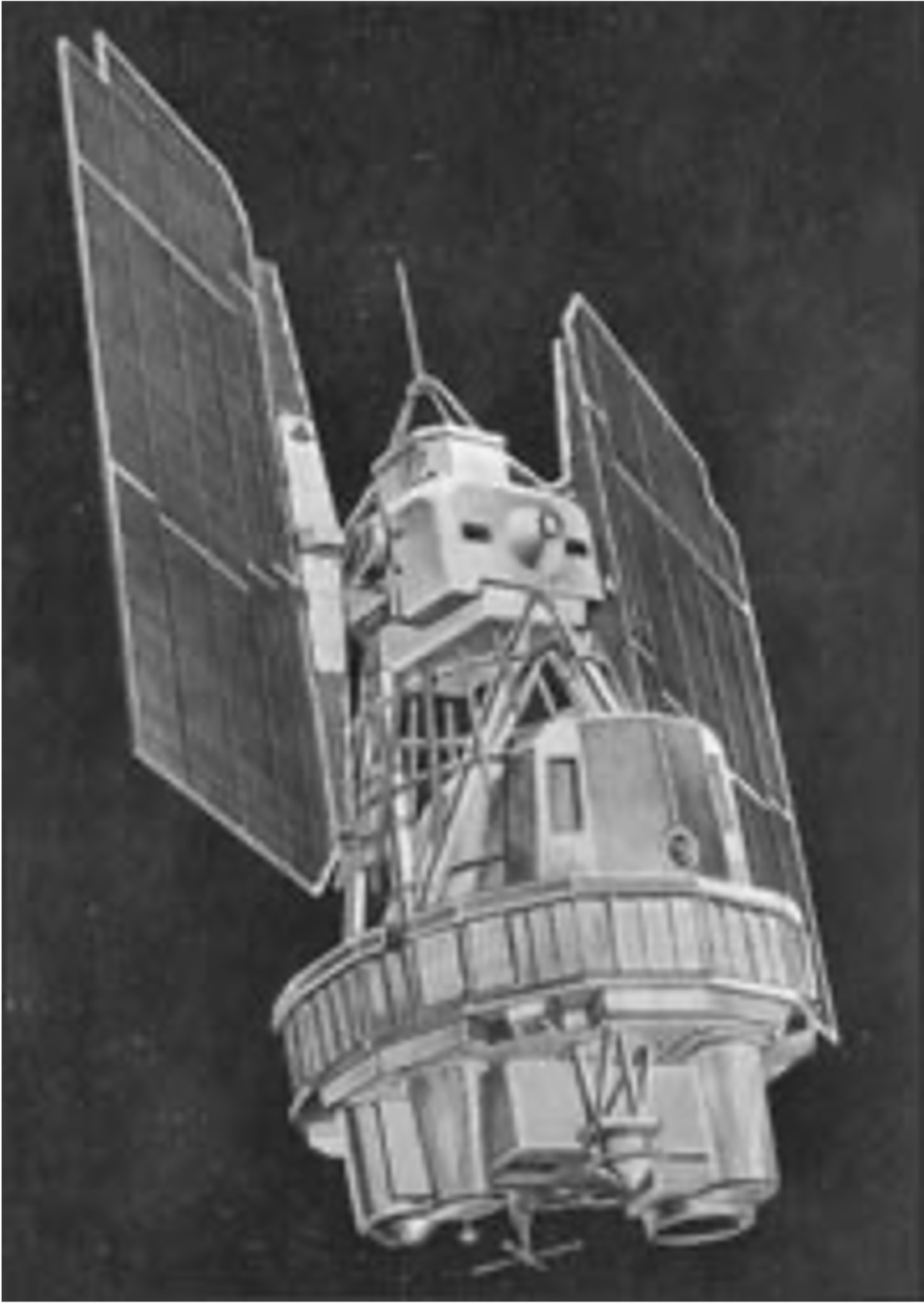 Artist depiction of the Landsat 1 satellite, image from NASA.