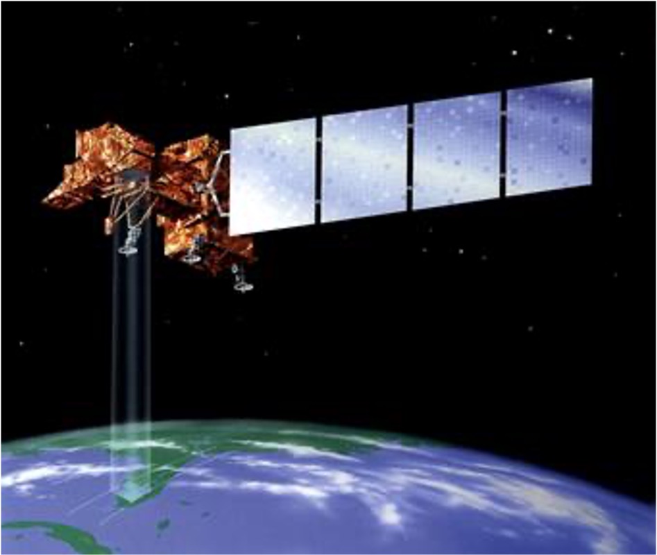 Artist depiction of the Landsat 7 satellite, image from NASA.